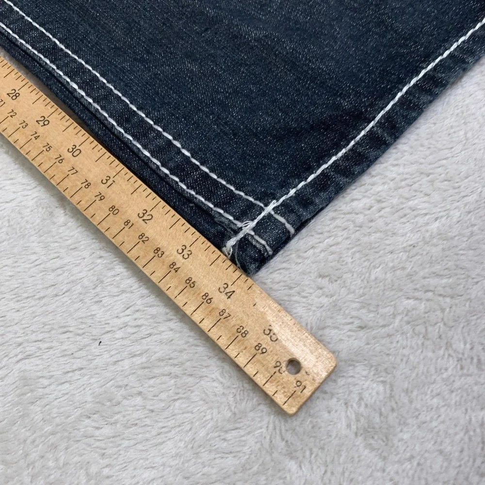 True Religion Bobby Super T Jeans Mens 40x34 Gray Dark Wash Straight USA Made